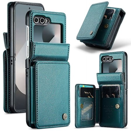 CaseMe C22 PC+TPU Business Stil RFID Anti-tyveri Lær Telefondeksel [BR]