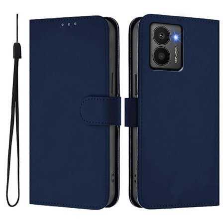 For HMD Fusion 5G Etui Ensfarvet Tegnebog Læder Telefon Cover med Rem - Citron