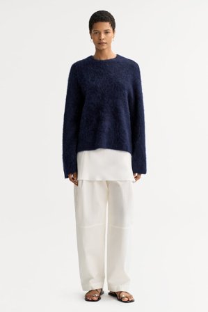 Soft Goat - Alpaca crewneck - Women cashmere sweater - L - Navy