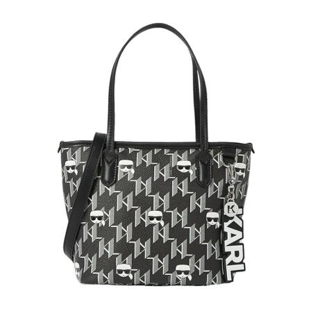 Karl Lagerfeld, Ikonik Cc Monogram Sm Tote Bag Zwart, Dames, Maat:ONE Size