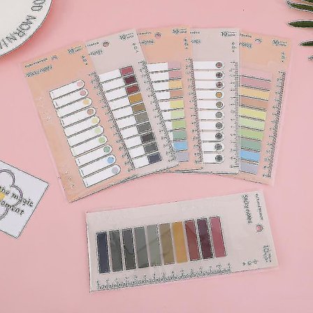 8 sorters Morandi-färgade post-it-lappar