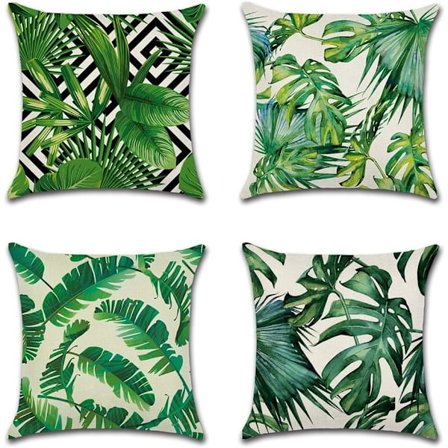 Sjælden perle 4PC pude pude 45x45cm almindelig bomuld med lynlås LZ-8