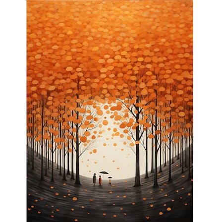 Höstfantasi Diamantmålningskit: 5D Full Drill, Höstlandskap, DIY-konst för heminredning