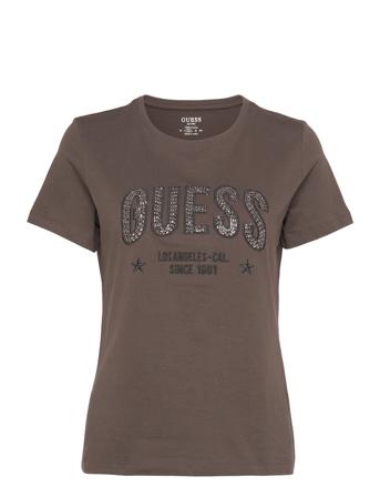 Ss Cn Mirela Tee T-shirt Top Brun GUESS Jeans
