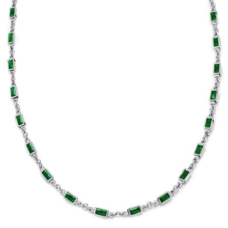 Prism | Collar plateado con piedras de cristal verdes para hombres - Collares de cadena