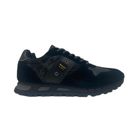 Blauer, MAN Camo Mesh/Suede Running Zwart, Heren, Maat:40 EU