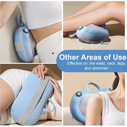 Nakkemassager til smertelindring - Dybdegående Shiatsu-massager med varme og elektrisk pude (Blå)