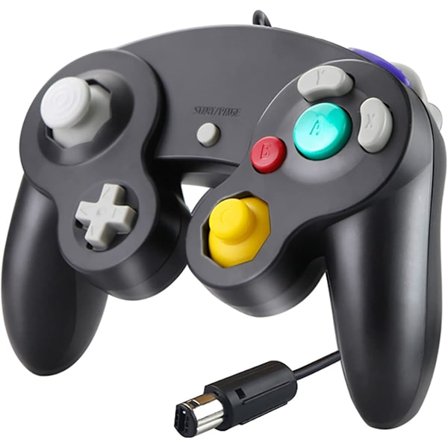 Langallinen ohjain Gamecube Nintendo Wii -konsolille, jossa tärinätoiminto