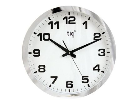 Väggur TIQ 40cm silver - Lyreco - Kontorsmöbler och inredning - Väggur - Väggur