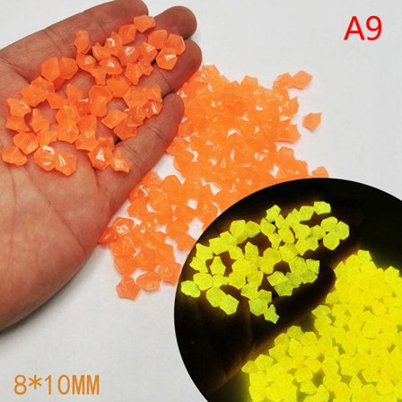 300 stk Hagedekorasjon luminescerende steiner Glød i mørke dekorative småstein