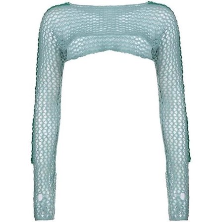 Heklet, hul strikket genser for kvinner, crop tops, langermet genser, cropped