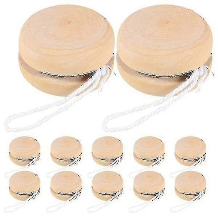 12 stk. Yo-yo-kuler i tre, uferdige Yo-yo-kuler, DIY Yo-yo-kuler for barn, håndmalte Yo-yo-kuler - ZZY_Spesielle gaver