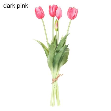 Konstgjorda Blommor Tulpaner Bukett MÖRKROSA dark pink