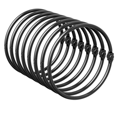 Bruseforhængsringe, bruseforhængskroge, sorte rustfrie bruseforhængsringe, skridsikre bruseforhængskroge