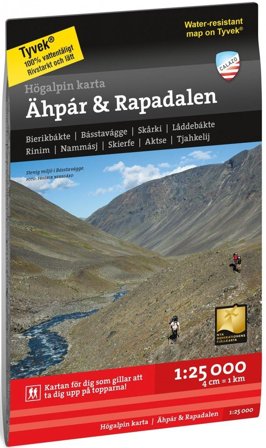 Calazo Högalpin karta: Ähpar Aktse & Rapadalen 1:25 000