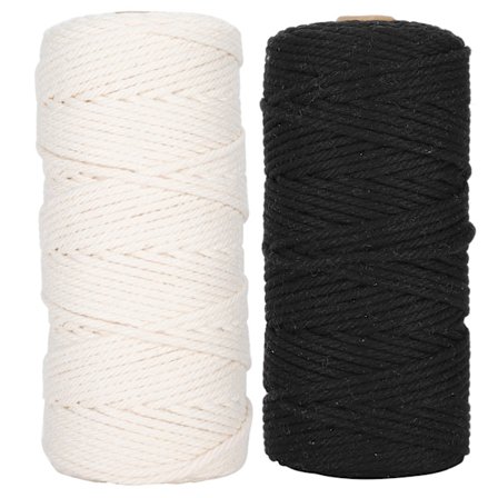 2 stk 3mm flettet tråd blonder tråd naturlig bomull tau enkelttrådet for hekling knuting