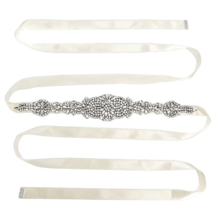 Rhinestone bröllopsklänning bälte elegant midjebälte kläder tillbehör för brud brudtärna vit