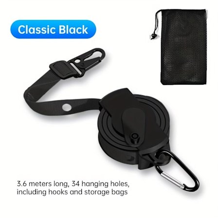 Bærbar sammenleggbar klessnor med hengende tau - Multifunksjonelt utendørs klesstativ for reise, sterk bæreevne [DB]
