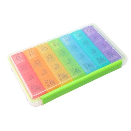 Veckovis Pill Box Medicin Behållare Medicin Case