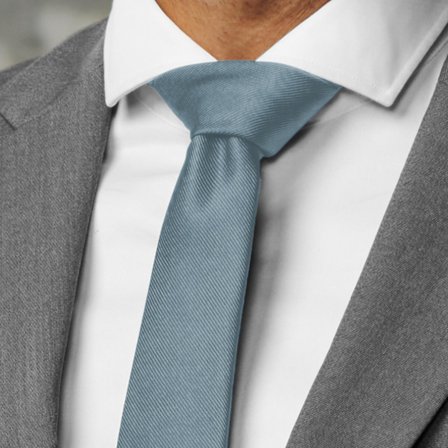 6 cm Smoke Grey Grosgrain Skinny Tie for Men - Solid color neckties