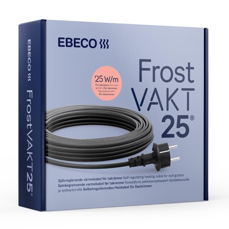 Ebeco Frostvakt 25 Varmekabel for nedløpsrør og takrenner, 30 m, Varme