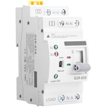 Automatisk omskifter med dobbelt strøm 2P 63A 220V ATS til hjemme- og industrielle systemer, kompatibel med solcelle-nødstrøm