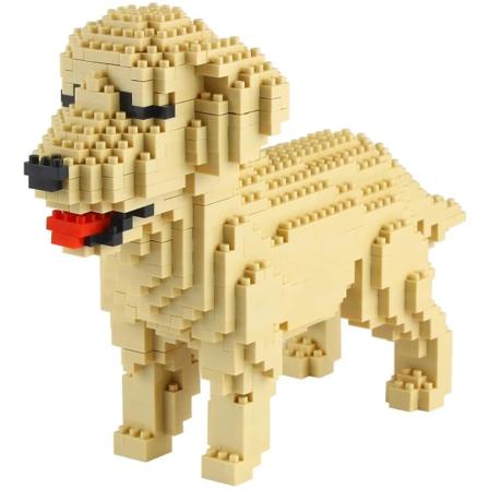 Mikro hundbyggstenar husdjur mini byggstenar leksaker för barn, 950 delar Kljm-02 (golden retriever)