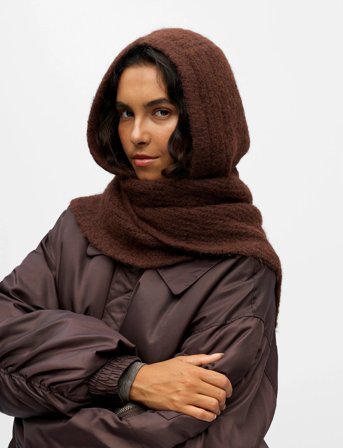 Object Objmilu Scarf Knit Balaclava Noos - Brown - ONE SIZE