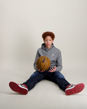 Nike Jordan JDB JDB MJ BROOKLYN FLC PO Grå Tröjor Kille - Kids Brand Store