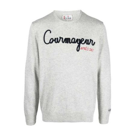 MC2 Saint Barth Round-neck Knitwear , Grijs , Heren , Maat: L Truien & Vesten