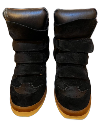 Svarta sneakers med kardborre och mocka