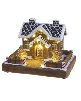 Juldekoration Pepparkakashus med LED Brun - Jul - Pixie Design