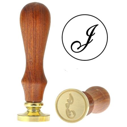 Voksforseglingsstempel Vintage Retro Messinghode Trehåndtak Alfabet Bokstav Klassisk Forsegling Voksstempelstempel Alphabet J