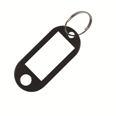 (Svart), 2 Skrivbara Nyckelringar Färgade Nyckelrings Etikett Hållare