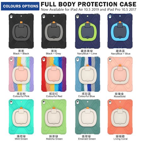 Robust Armor Tåligt Skydd Portabel Design Stöttåligt Vridbart Ställ Surfplatta Fodral Kompatibelt med Samsung Galaxy iPad