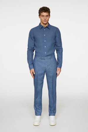 J.Lindeberg - Grant Super Linen Pants - Blue - Man - 46
