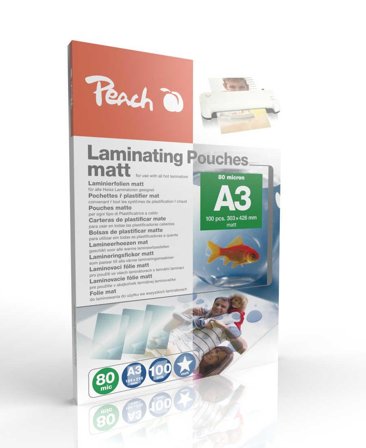 PEACH Laminierfolien A3 303x426mm 80mic matt 100Stk.