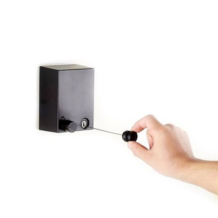 Uttrekkbar vaske-/tørkelinje med plassbesparende design - Svart