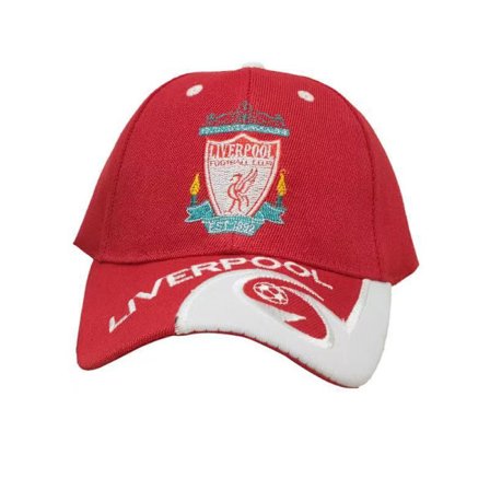 Liverpool caps, universal justerbar brodert caps for menn og kvinner (rød)