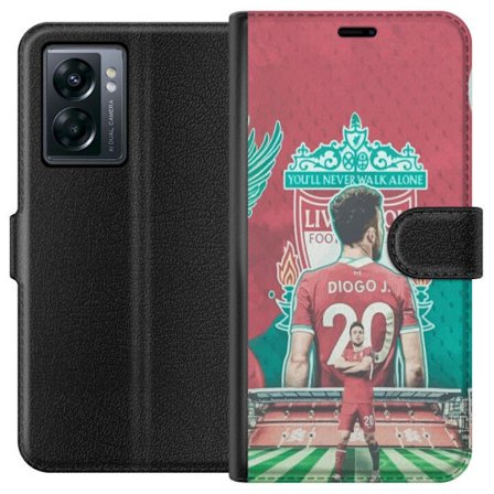 Kompatibel Tegnebogsetui til OnePlus OnePlus Nord N300 Liverpool fodboldspiller Diogo J med nummer 20 foran klubemblemet You'll Never Walk Alone sport