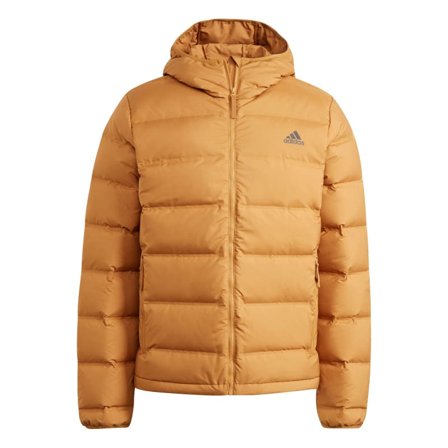 Adidas Men's Helionic Down Hooded Jacket Men warmly-lined down jackets Brown M