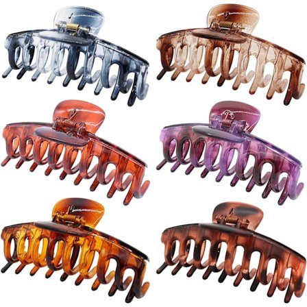 6 suuren hiuspidikkeen setti, hiuspidikkeet naisille 11cm, kynsihiuspidikkeet ohuille ja paksuille hiuksille.