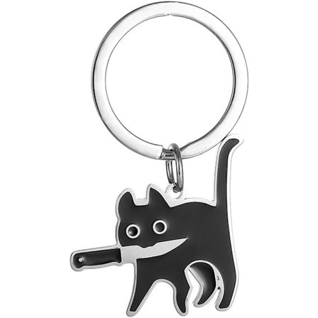 Sjove sorte katte nøgleringe i metal til mænd og kvinder tegneserie killing nøglering søde dyr nøglekæde og charme til håndtasker, punge
