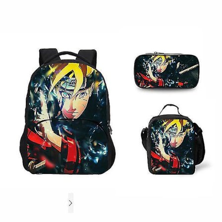 Naruto Primary And Secondary School Theme School Bag 3-piece Set Computer Bag Messenger Bag Pencil Case