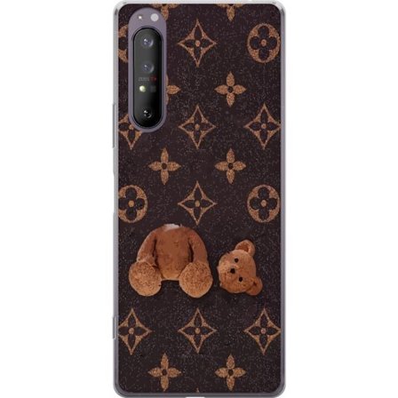 Yhteensopiva Puhelinkuori Sony Sony Xperia 1 II Graafinen monogrammikuvio, jossa taiteellisesti muotoiltu nalle