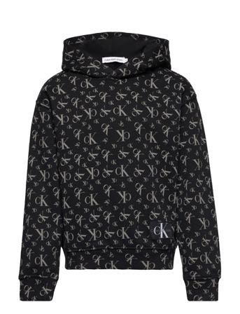 Monogram Grid Aop Hoodie Hoodie Multi/mönstrad Calvin Klein