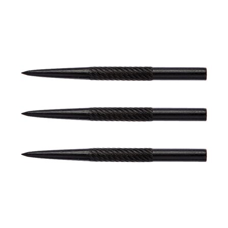 Red Dragon Darts Re-Point 32mm Spiral Black - Steel Tips, Replacement Points, Medium Friction, 3 Pcs