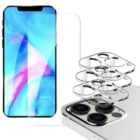 Iphone 13 PRO [4-PACK] 2 X Linsskydd + 2 X härdat glas