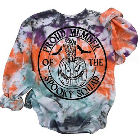 Halloween Sweatshirt Crewneck Pullover - Casual Løse Langærmede Toppe Shirts