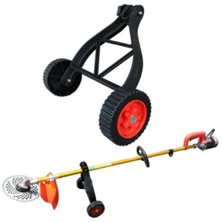 【PP】TS-Støttehjul til Kanttrimmer, Justerbare Støttehjul, Tilbehør til Buskrydder (Sort)